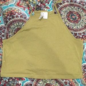 Olive green crop top